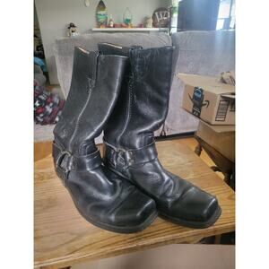 VINTAGE Dexter Harness Boots Mens 10.5 M Black Leather Boots